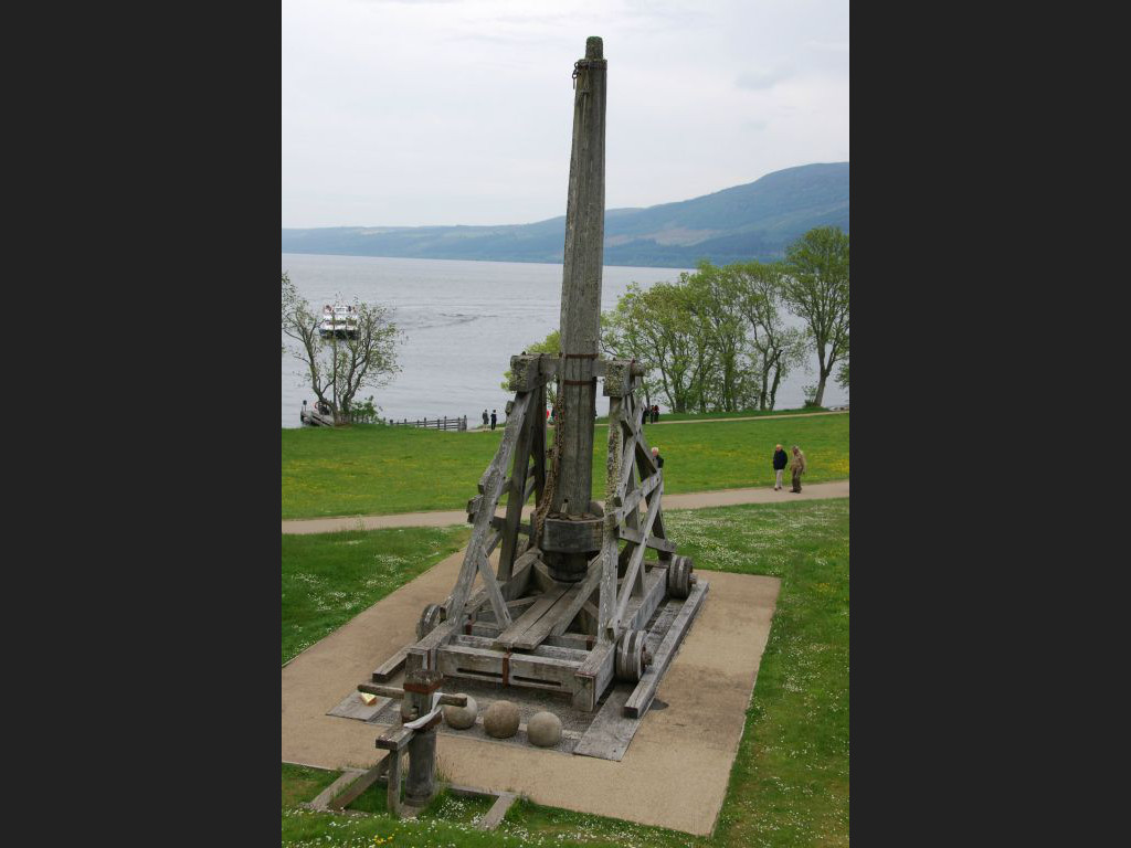 Urquhart Castle was fairly impervious to rocks and other missiles thrown by trebouchet .....